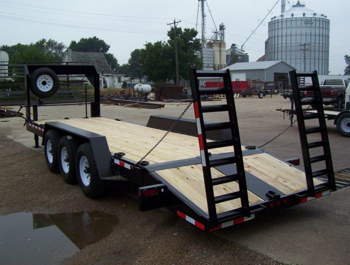 custom built flat bed trailer with ramp