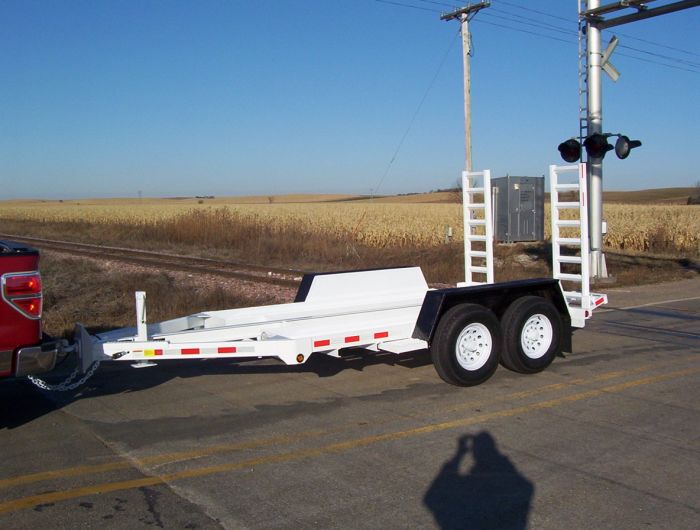 custom built flat bed trailer with ramp
