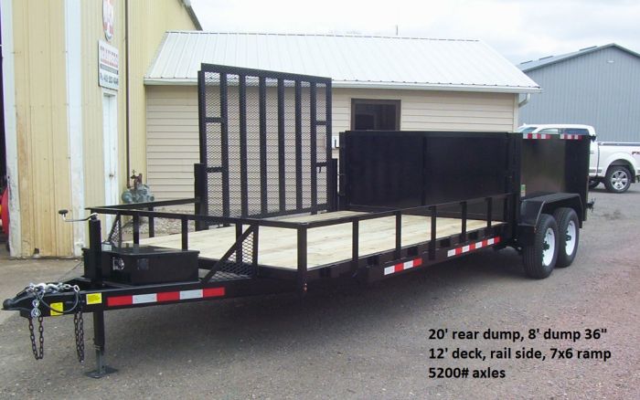 rear dump flatbed trailer combo