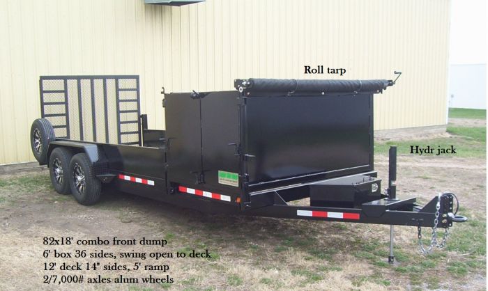 Side dump and flatbed trailer